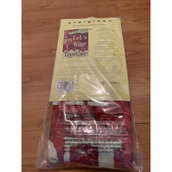 Evergreen Decorative Outdoor Wine Flag Let’s Wine Together 29"x43" Suede - Picture 4 of 7